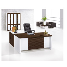 Contemporary design white modern executive office desk with file cabinet